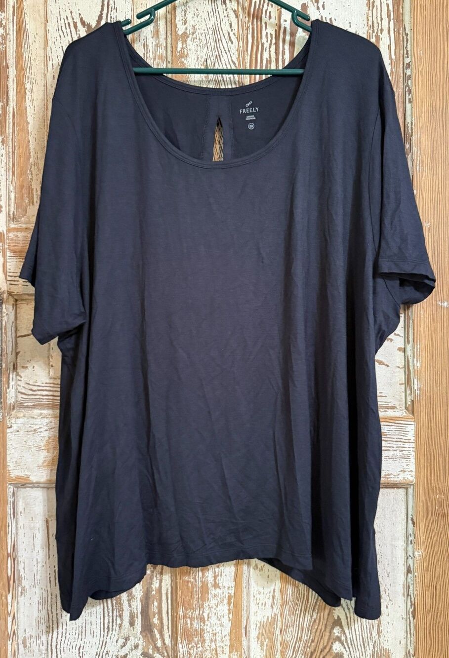 Women's Freely Short Sleeve Stretch Modal Blouse - Black - 3X